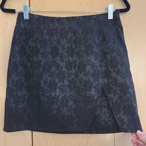 Black Floral Skirt